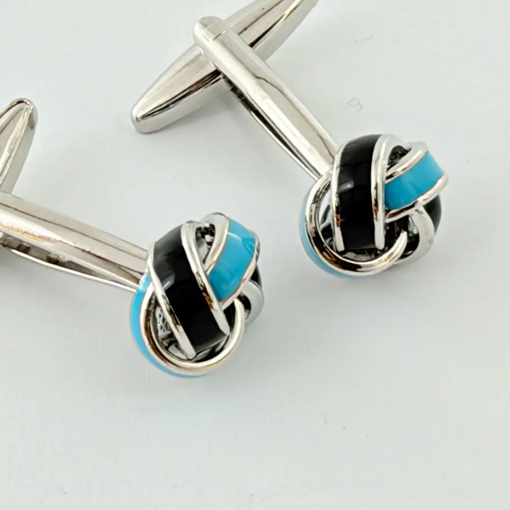AZURE NOIR KNOT CUFFLINKS
