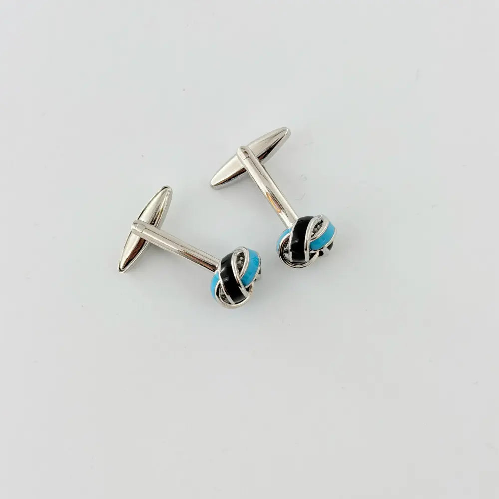 AZURE NOIR KNOT CUFFLINKS