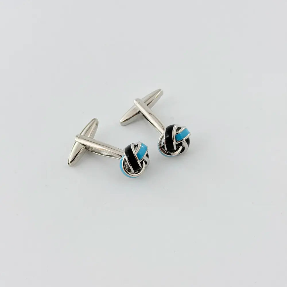 AZURE NOIR KNOT CUFFLINKS