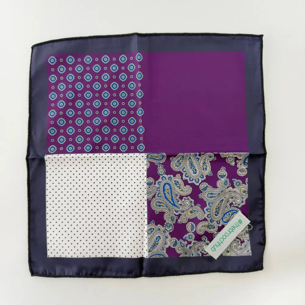 ROYAL AMETHYST PAISLAY POCKETSQUARE