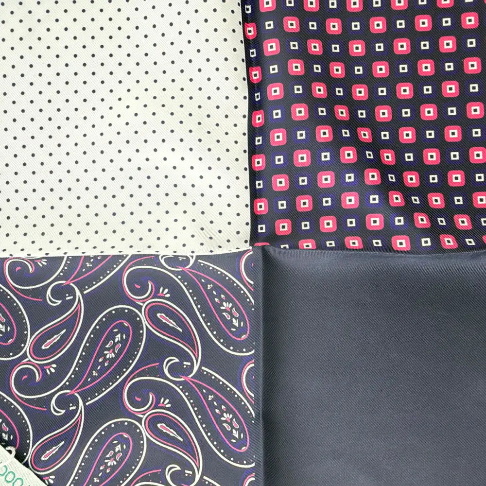 NAVY & ROSE PAISLAY POCKETSQUARE