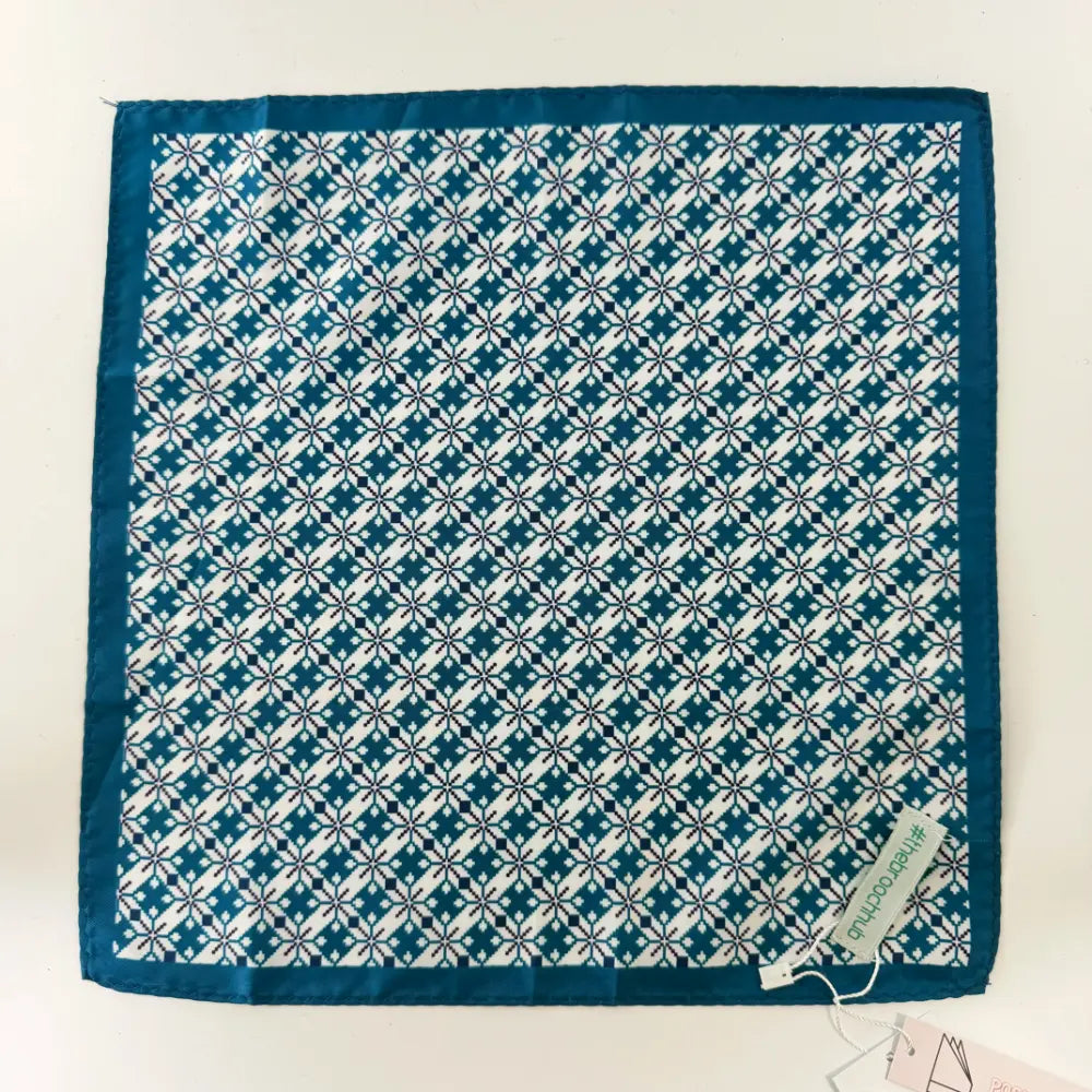 REGAL TEAL GEOMETRIC POCKETSQUARE