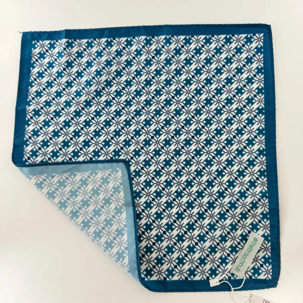 REGAL TEAL GEOMETRIC POCKETSQUARE