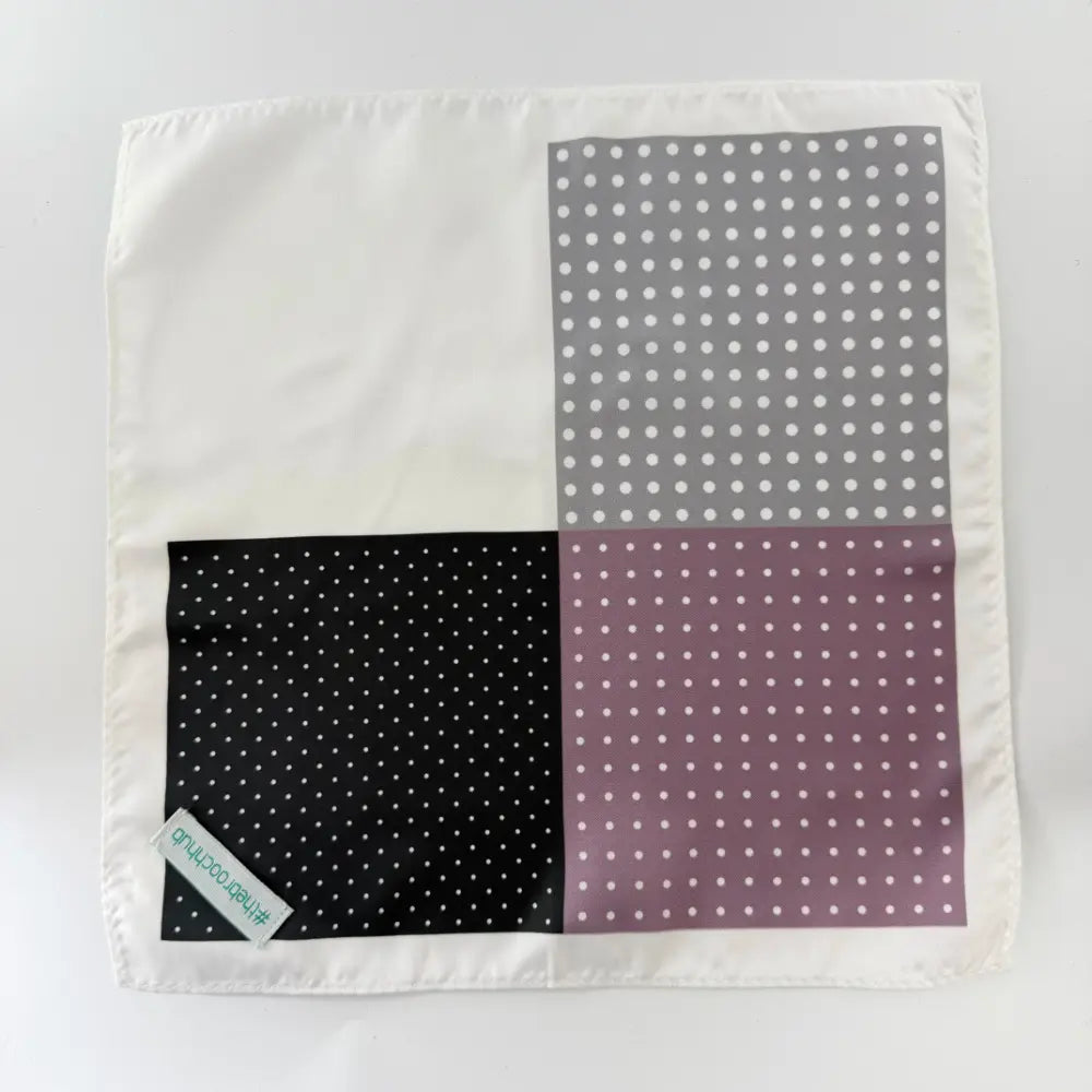 NOIR MAUVE POLKA POCKETSQUARE