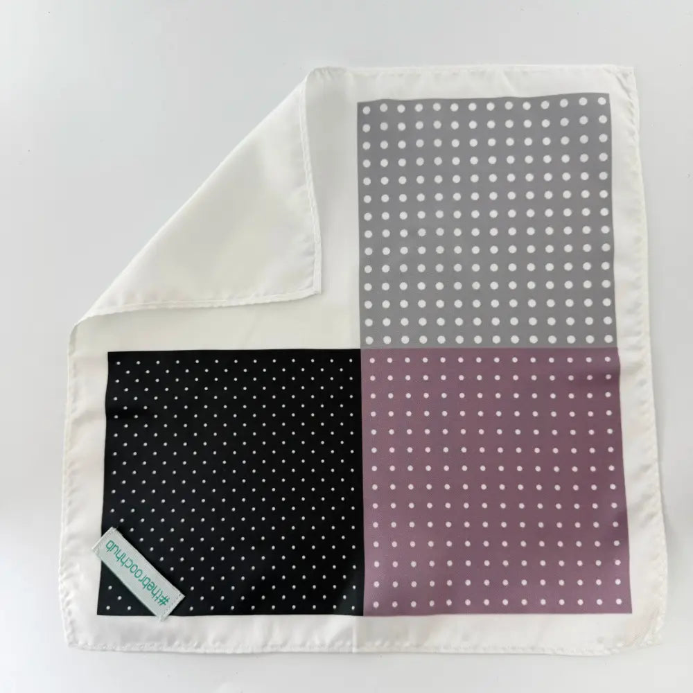 NOIR MAUVE POLKA POCKETSQUARE
