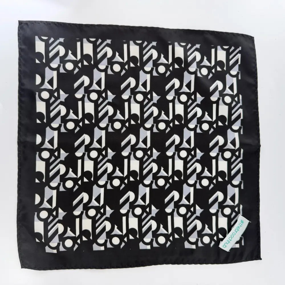 OBSIDIAN MONOGRAM POCKETSQUARE