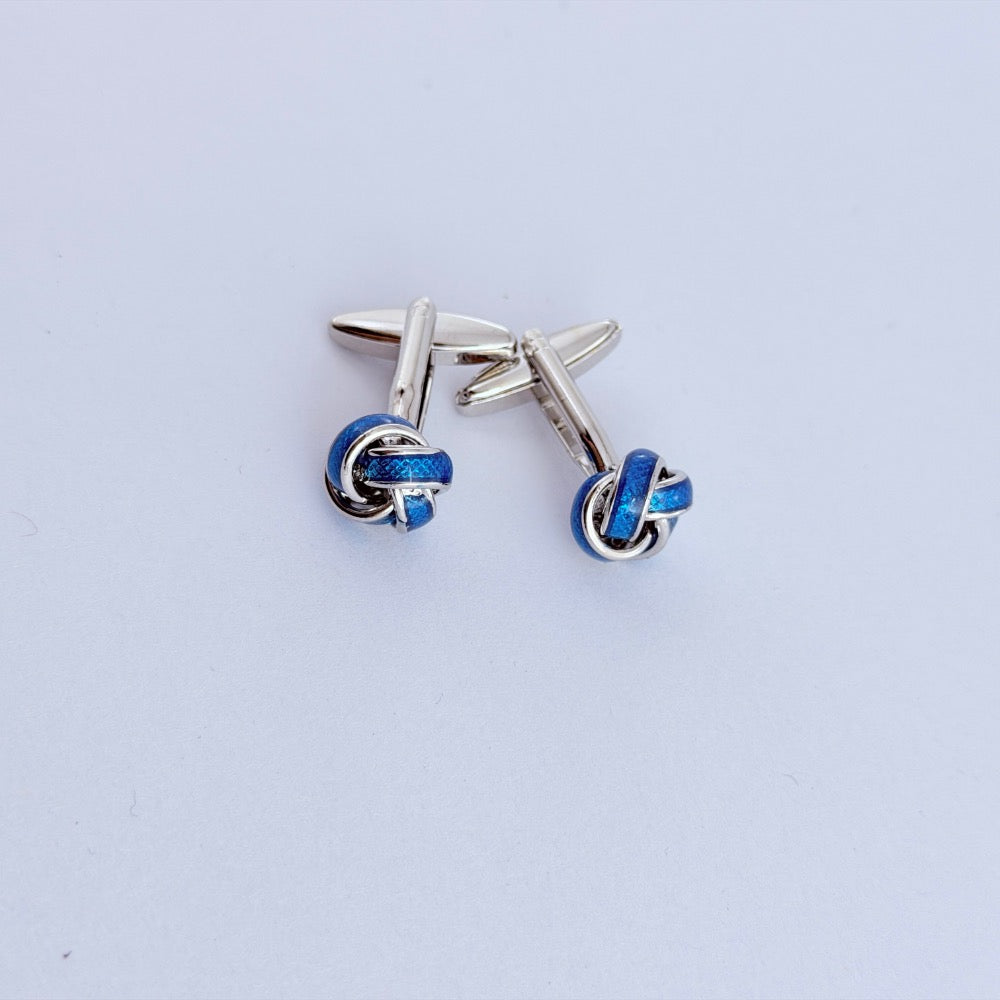 COBALT KNOT CUFFLINKS