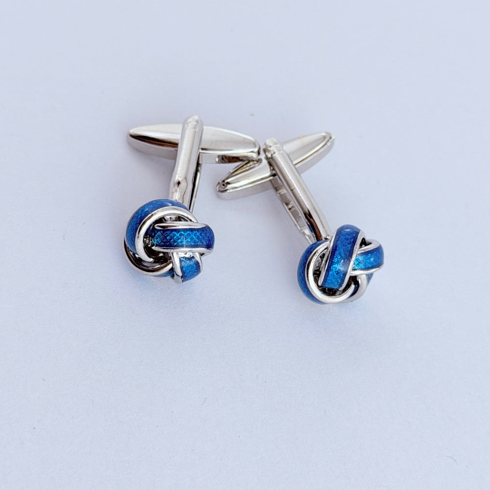 COBALT KNOT CUFFLINKS