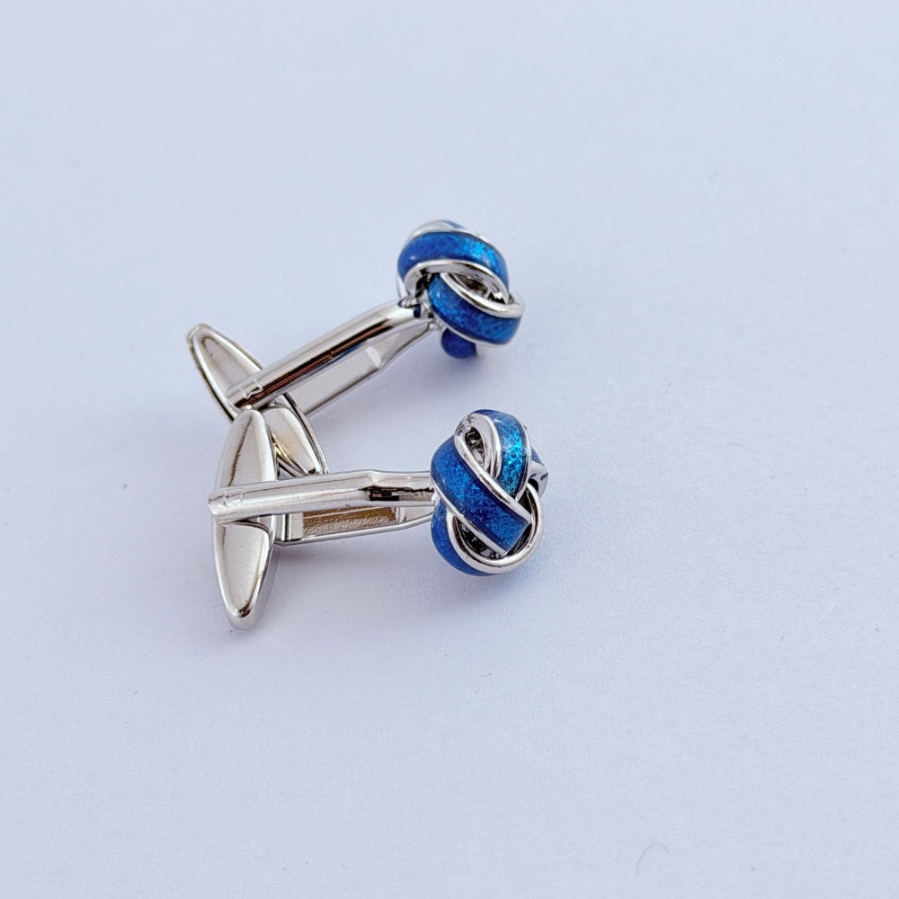 COBALT KNOT CUFFLINKS