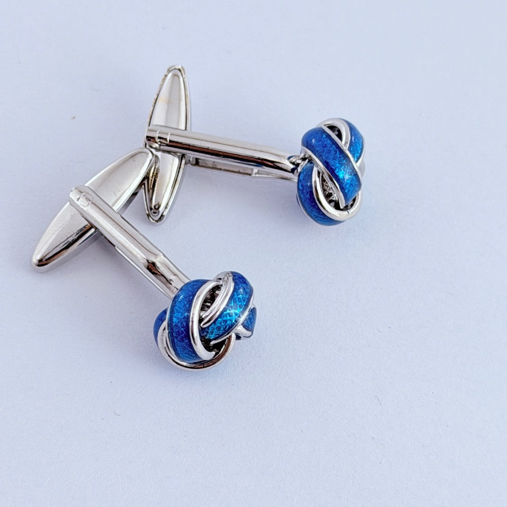 COBALT KNOT CUFFLINKS