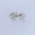 SILVER MAPLE CREST CUFFLINKS