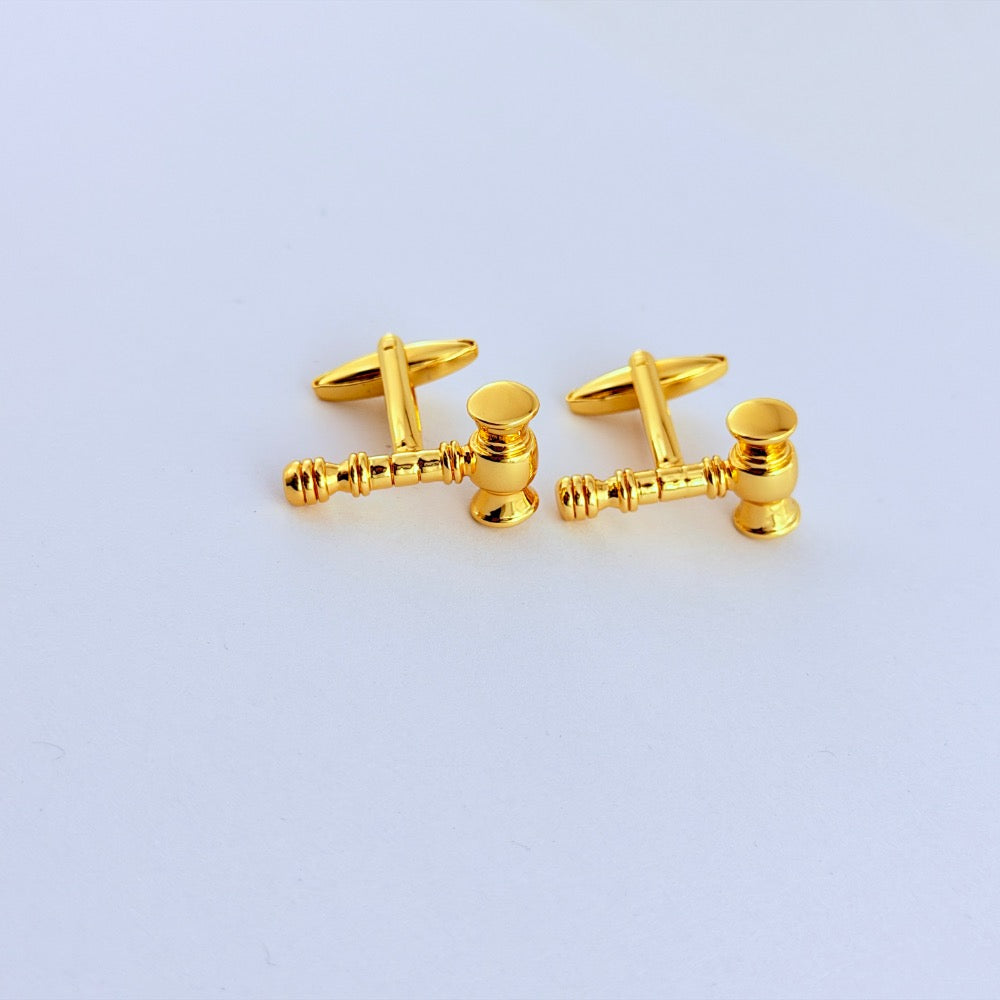 JUSTICE GOLD GAVEL CUFFLINKS