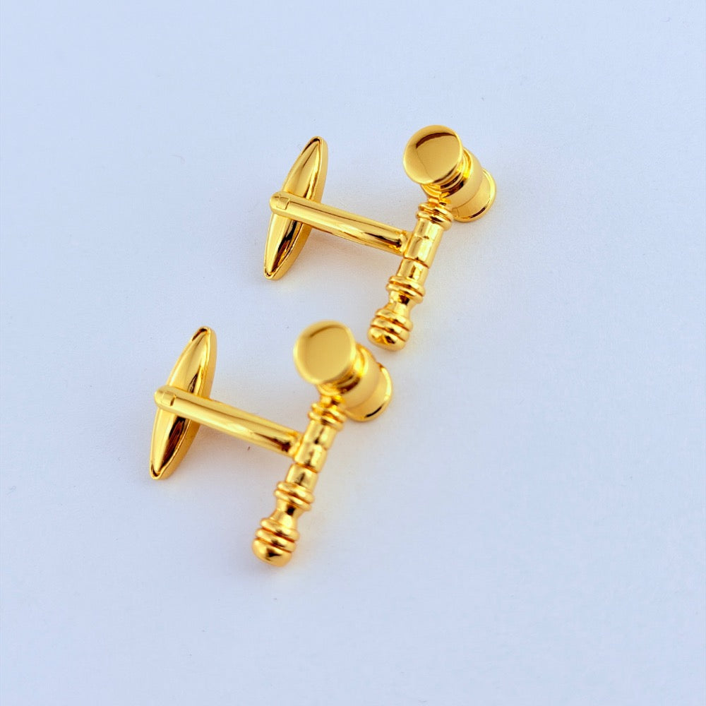 JUSTICE GOLD GAVEL CUFFLINKS