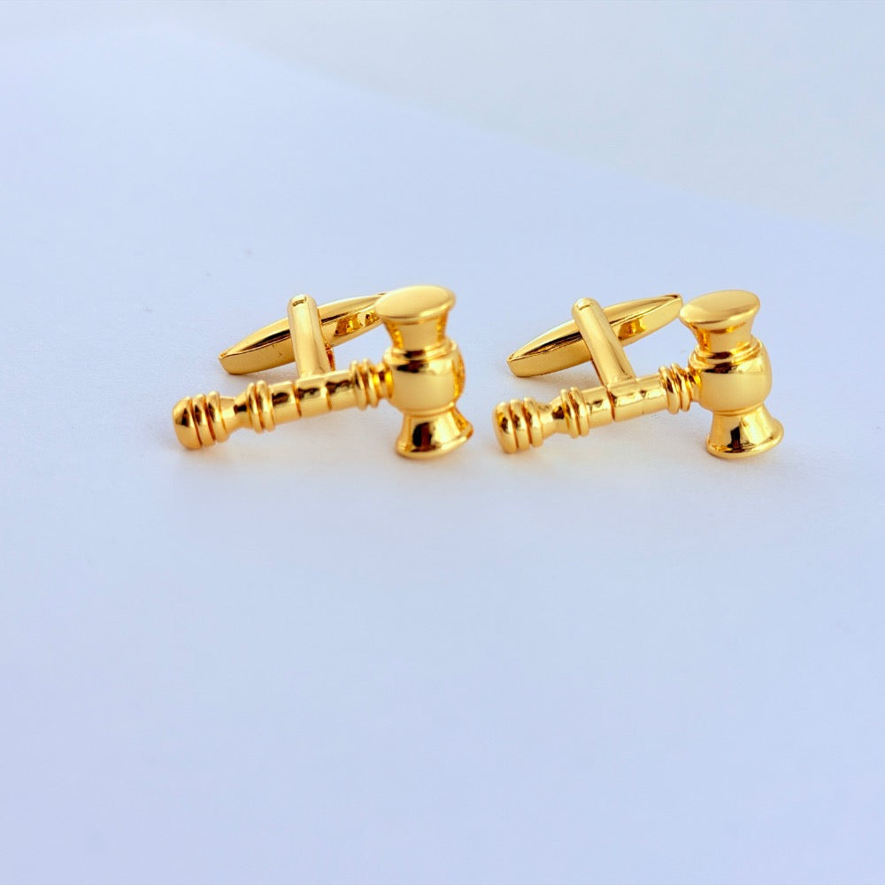JUSTICE GOLD GAVEL CUFFLINKS