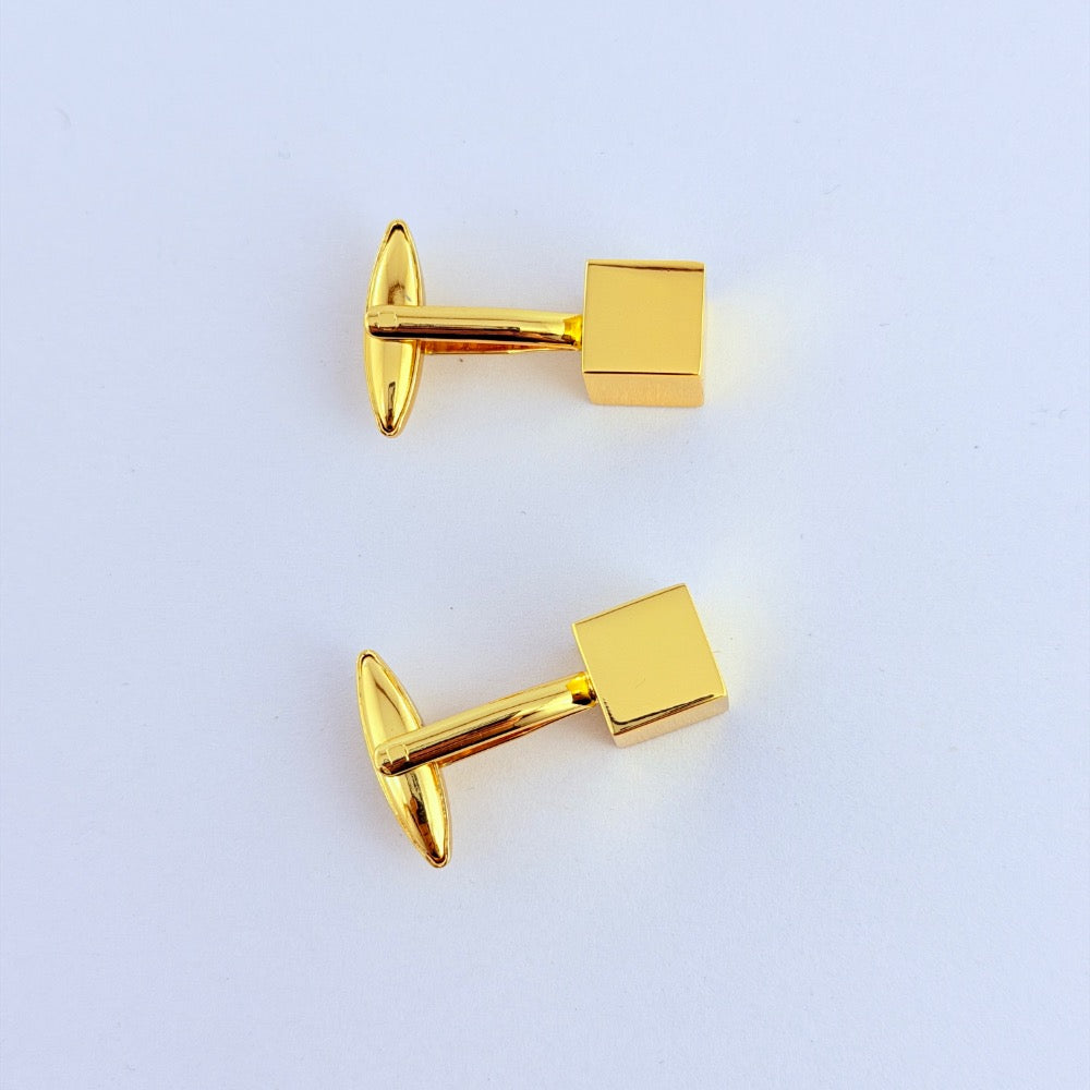 REGENT GOLD CUBE CUFFLINKS