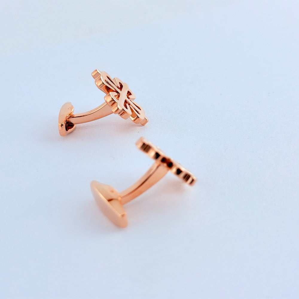 ROSÈ CROSSLEAF CUFFLINKS