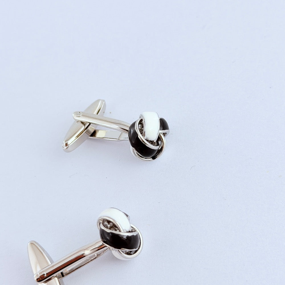 NOIR & IVORY INTERLACE CUFFLINKS
