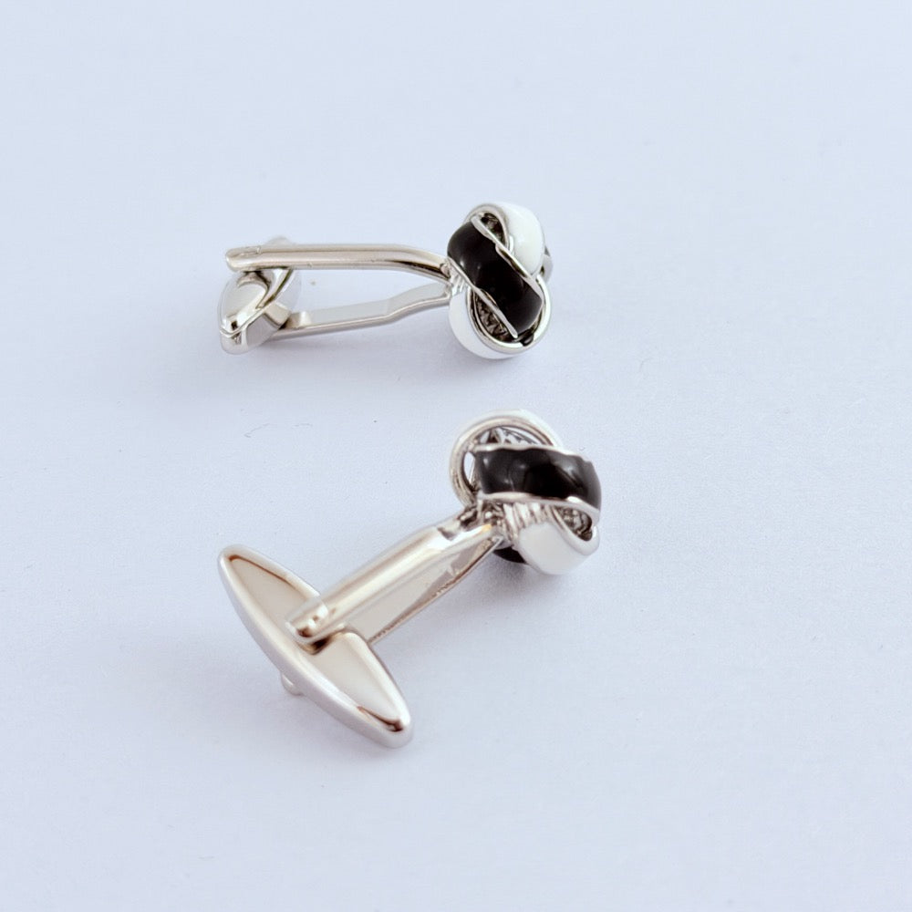 NOIR & IVORY INTERLACE CUFFLINKS