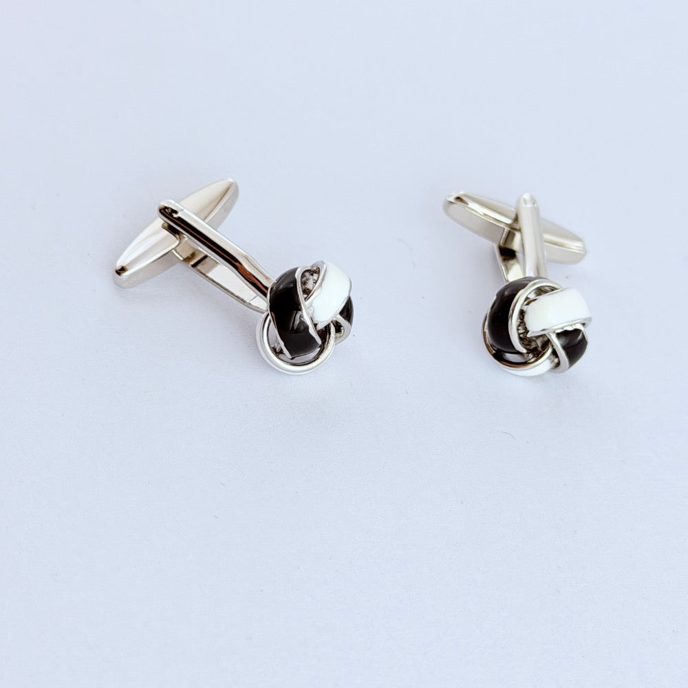 NOIR & IVORY INTERLACE CUFFLINKS