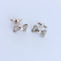 SILVER WOVEN BOW CUFFLINKS