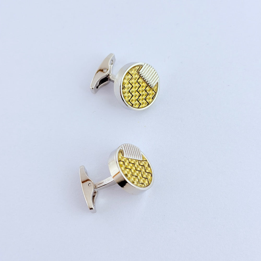 GOLDEN GRID LUXURY CUFFLINKS