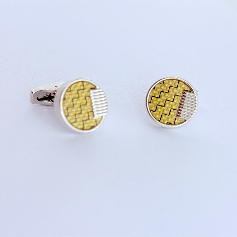 GOLDEN GRID LUXURY CUFFLINKS