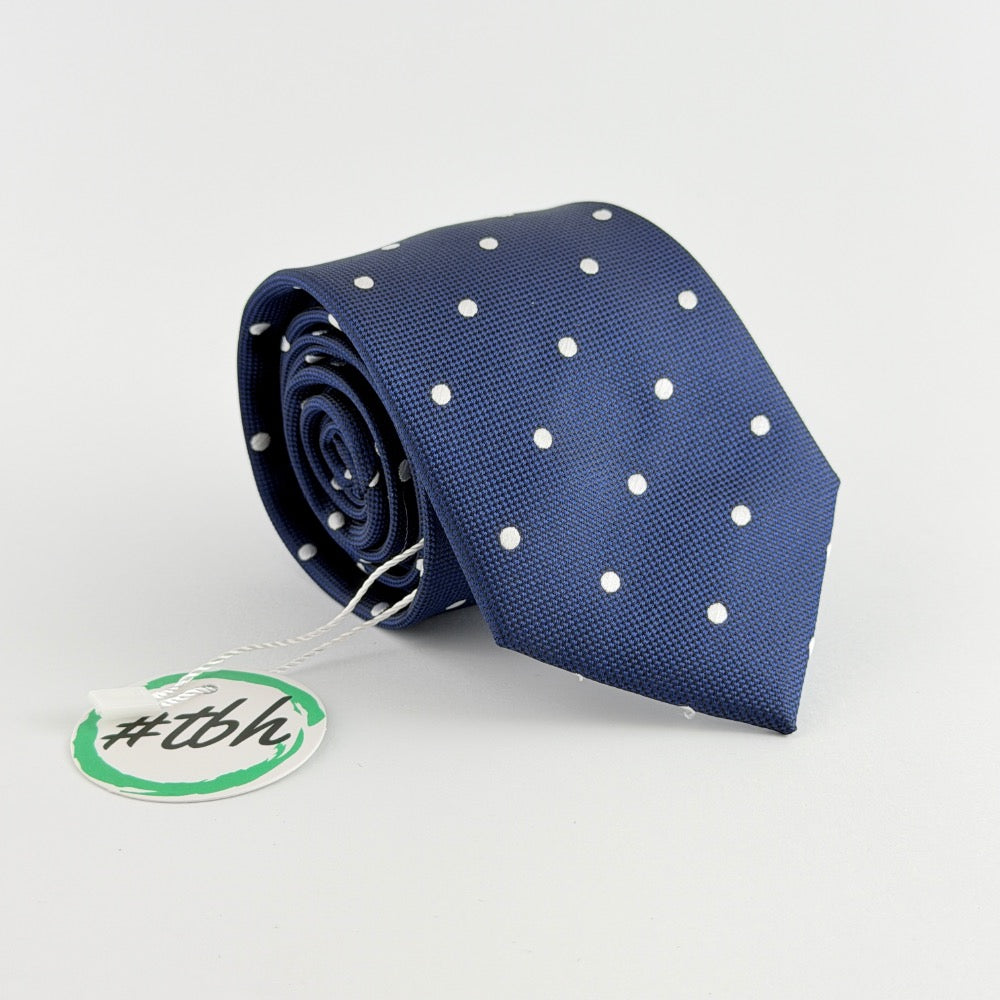 NAVY PRESTIGE POLKA TIE
