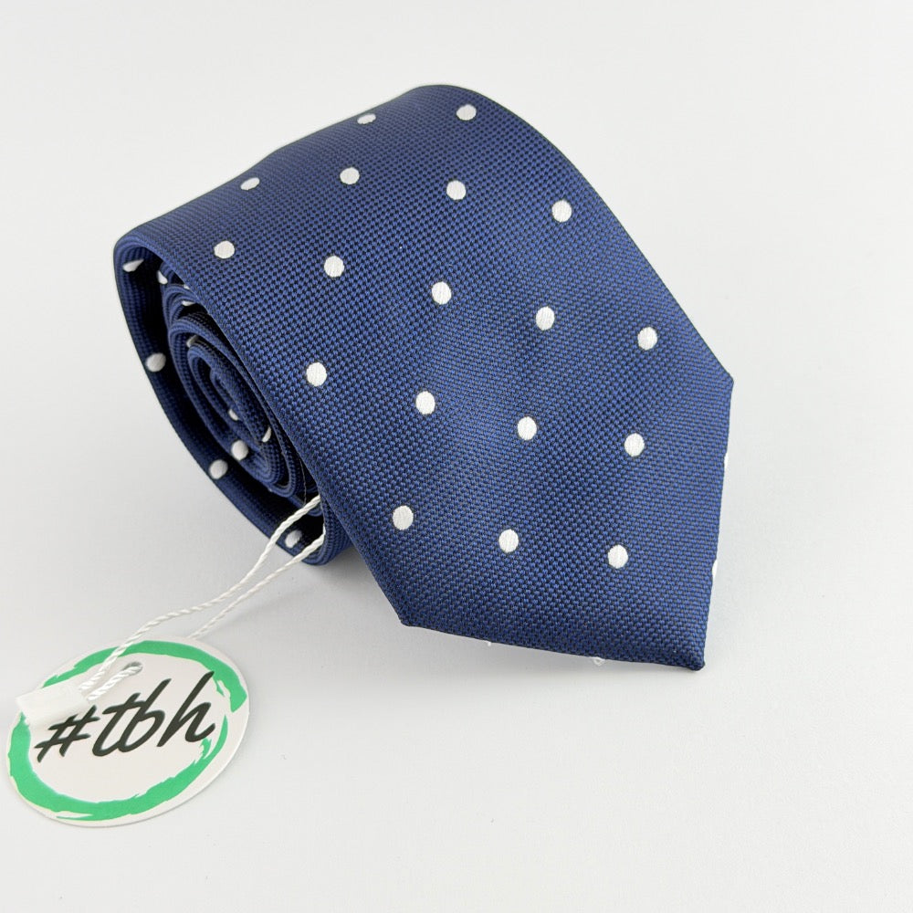 NAVY PRESTIGE POLKA TIE