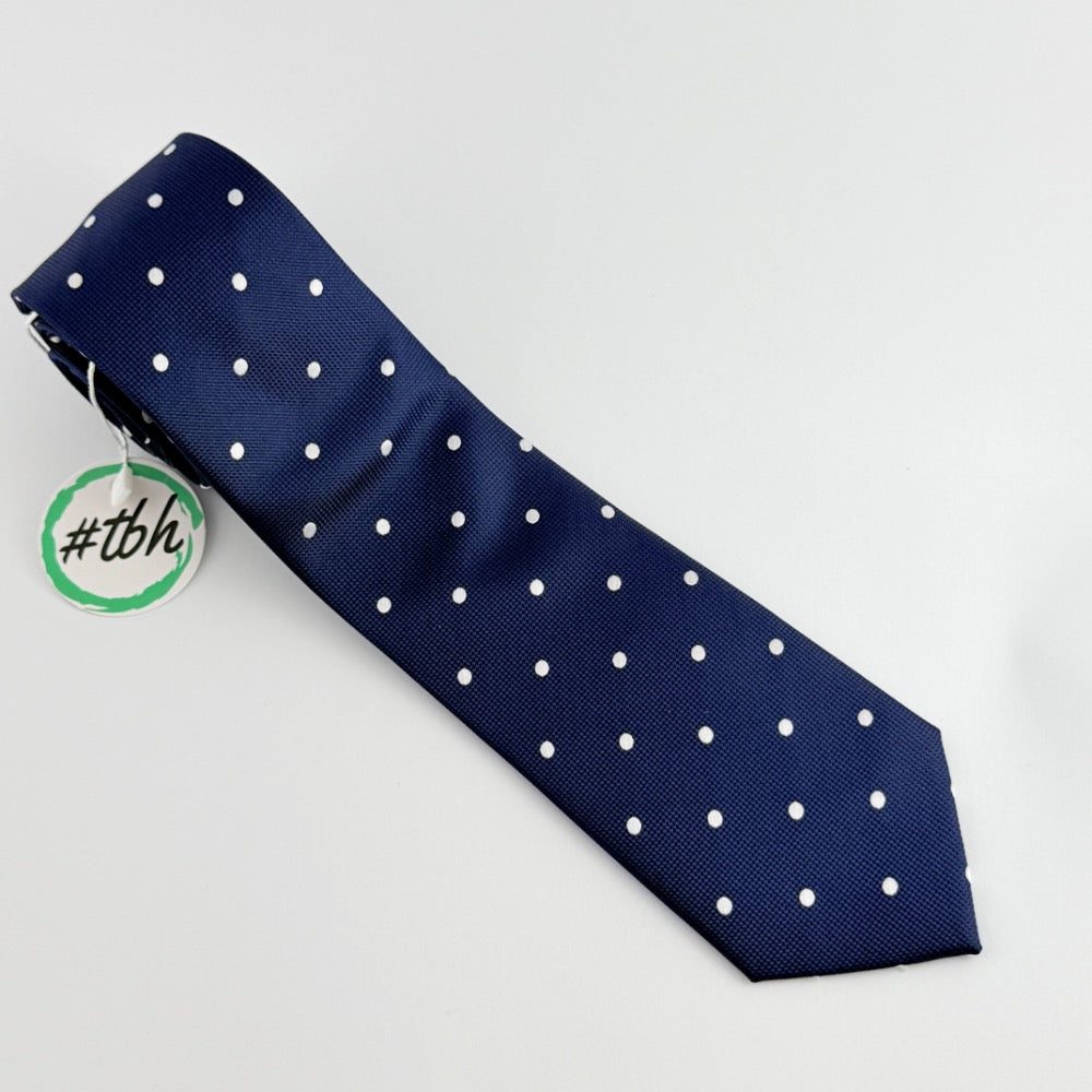 NAVY PRESTIGE POLKA TIE
