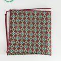 BURGUNDY GEOMETRIC MEDALLION POCKETSQUARE