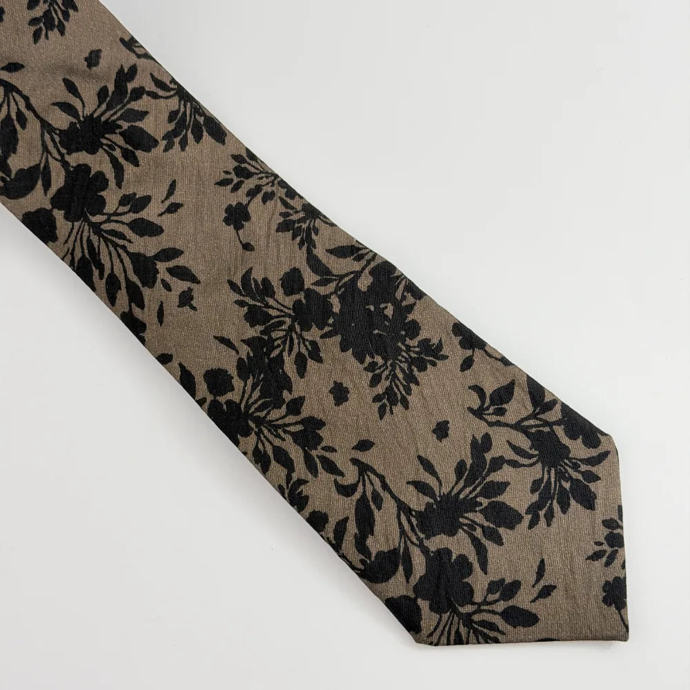 ROYAL UMBER FLORAL PREMIUM COTTON TIE