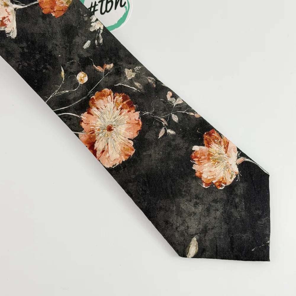 MIDNIGHT DAHLIA PREMIUM COTTON TIE