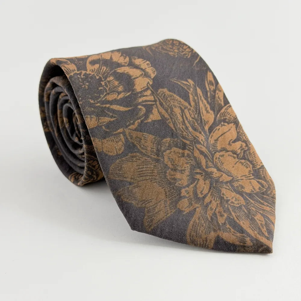 AURELIA NOIR FLORAL PREMIUM COTTON TIE