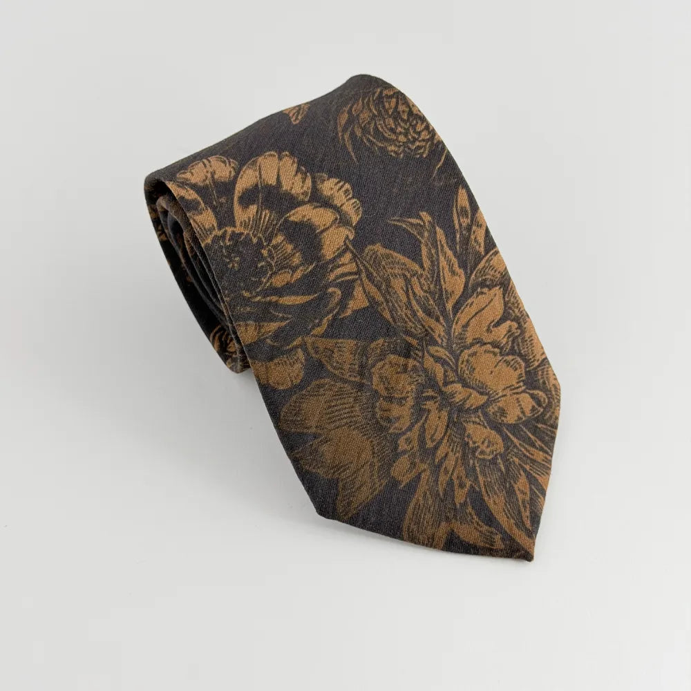 AURELIA NOIR FLORAL PREMIUM COTTON TIE