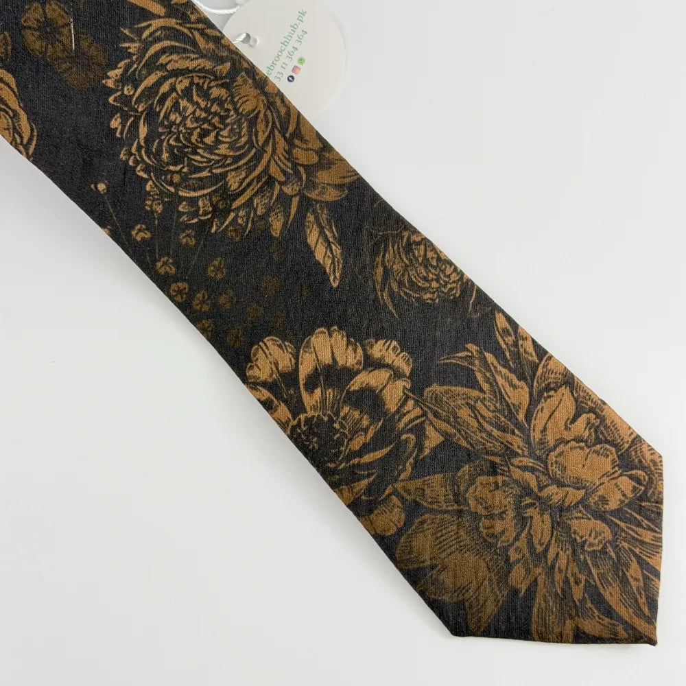 AURELIA NOIR FLORAL PREMIUM COTTON TIE