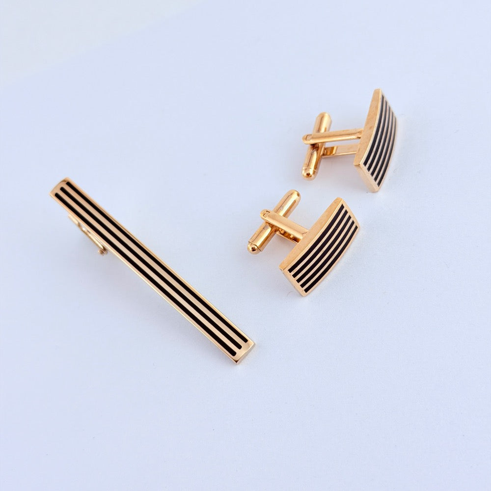 OBSIDIAN STRIPES GOLD SET