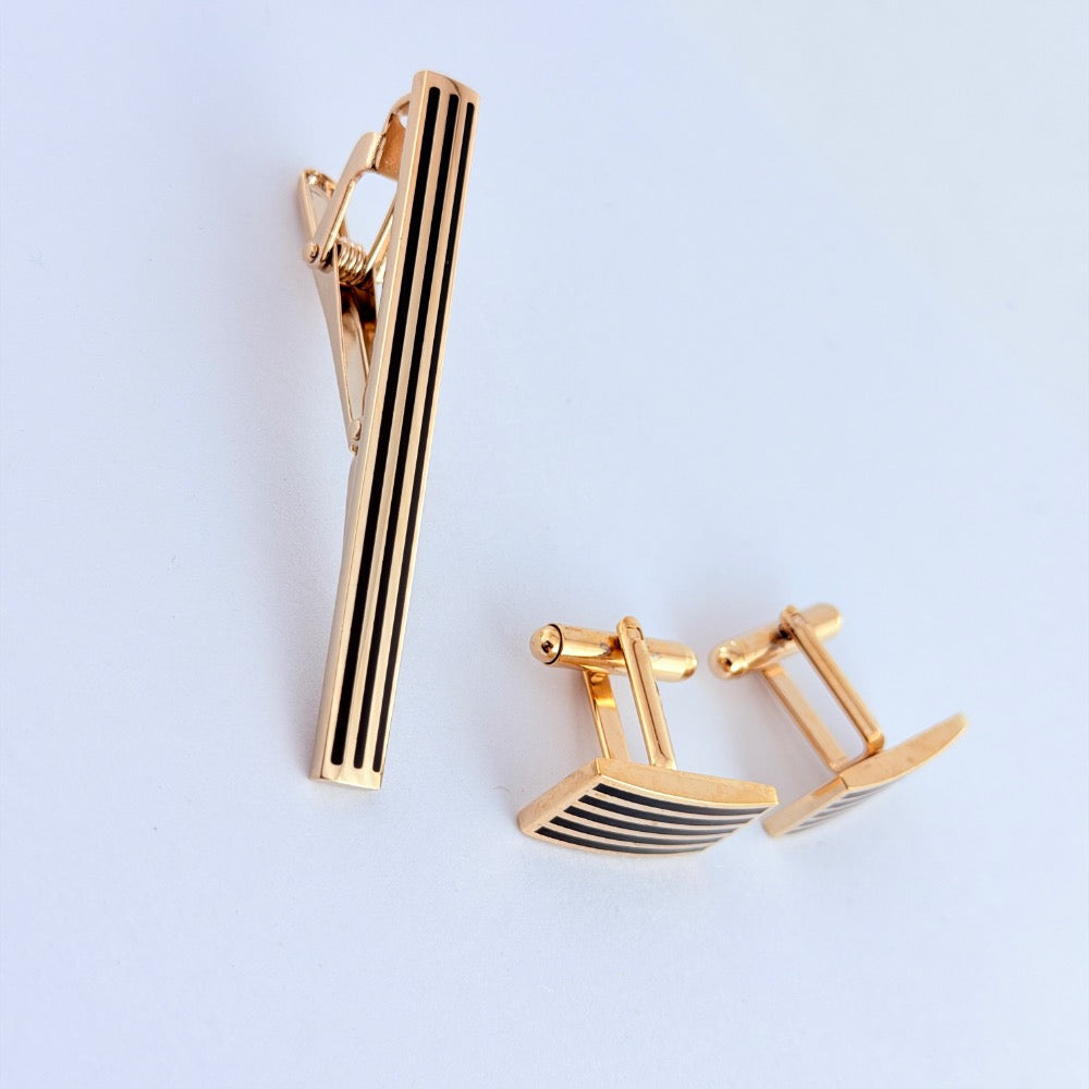 OBSIDIAN STRIPES GOLD SET