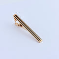 OBSIDIAN STRIPES GOLD TIE CLIP