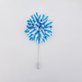 Floral Persian Blue on White flower lapel pin