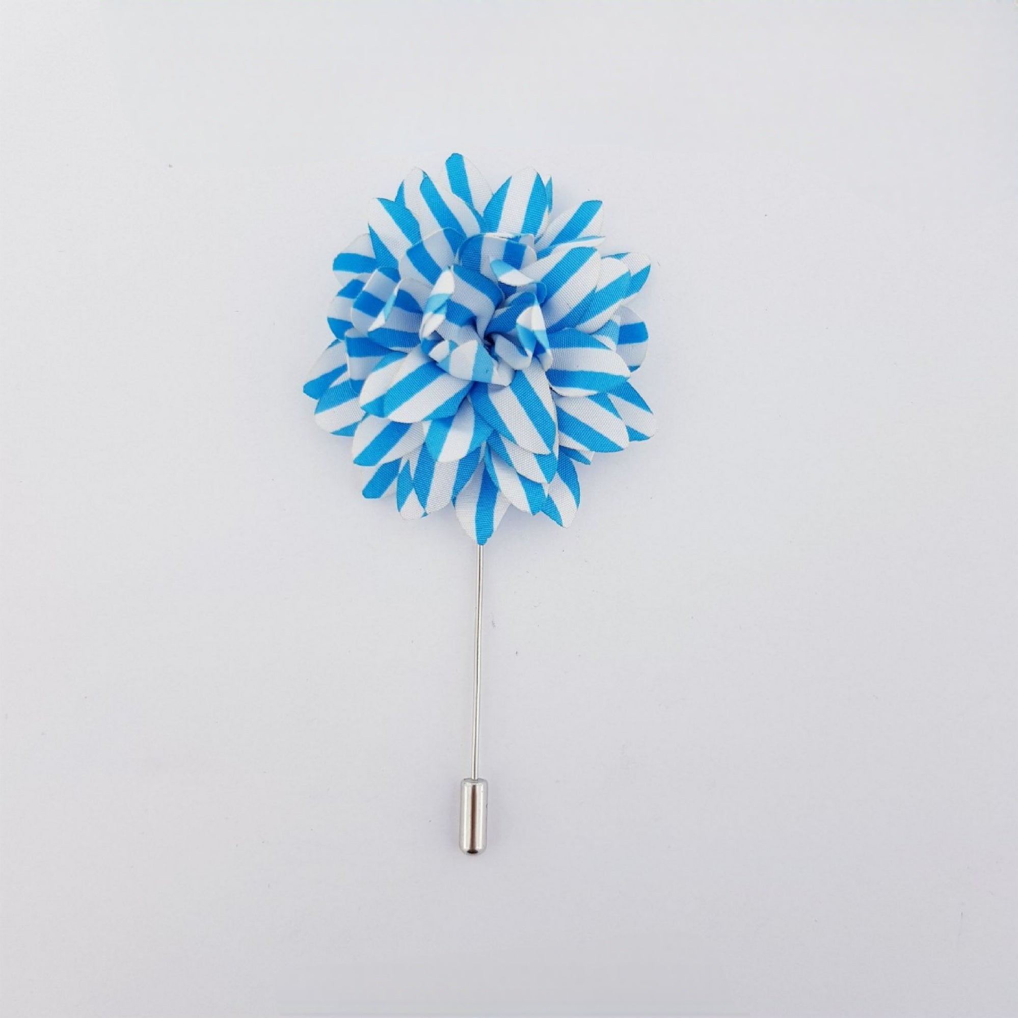 Floral Persian Blue on White flower lapel pin