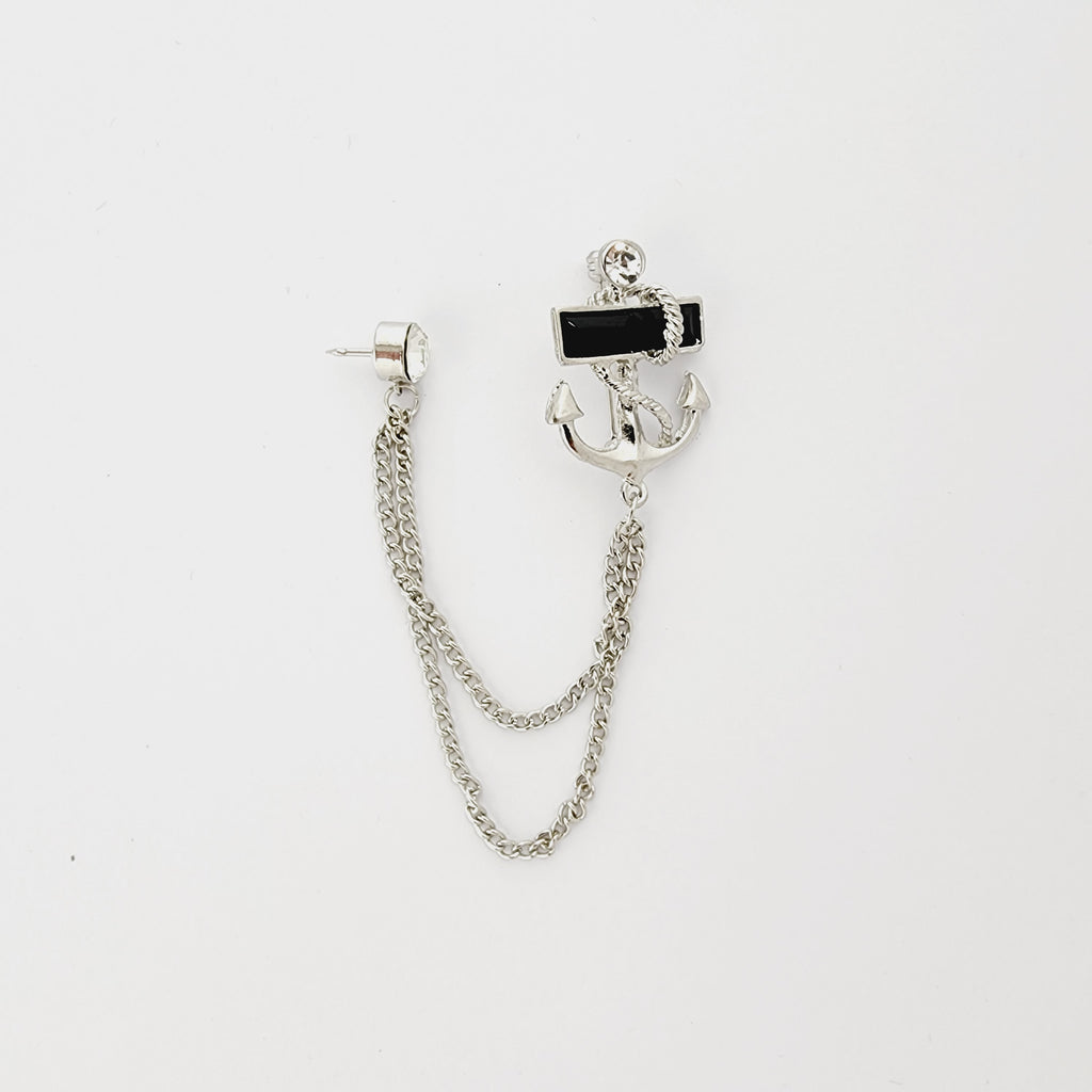 MERINER'S ANCHOR CHAIN BROOCH SILVER