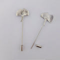 GINGKO LEAF LAPEL PIN - SILVER