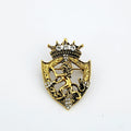 ROYAL LION CREST BROOCH - ANTIQUE GOLD