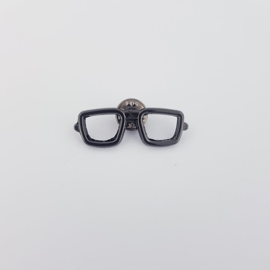 GEEK CHIC GLASSES LAPEL PIN - CHARVOAL