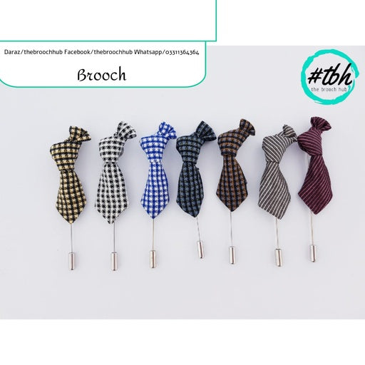 PLAIDED TIE BROOCH