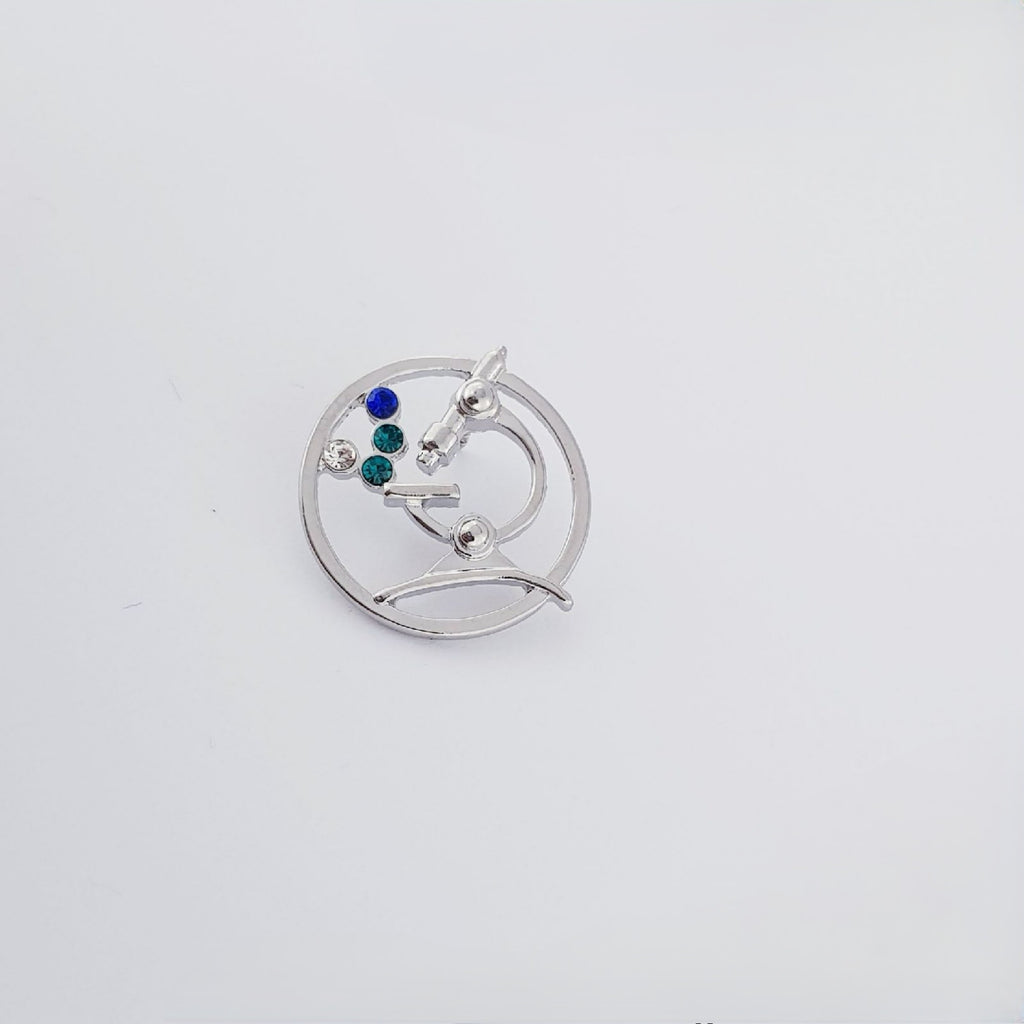 THE MICROSCOPIST 🔬 BROOCH SILVER