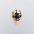 ROYAL DRAGON SWORD LAPEL PIN - ANTIQUE GOLD